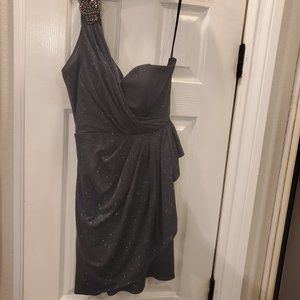 Sparkly One shoulder embellished dress - short
